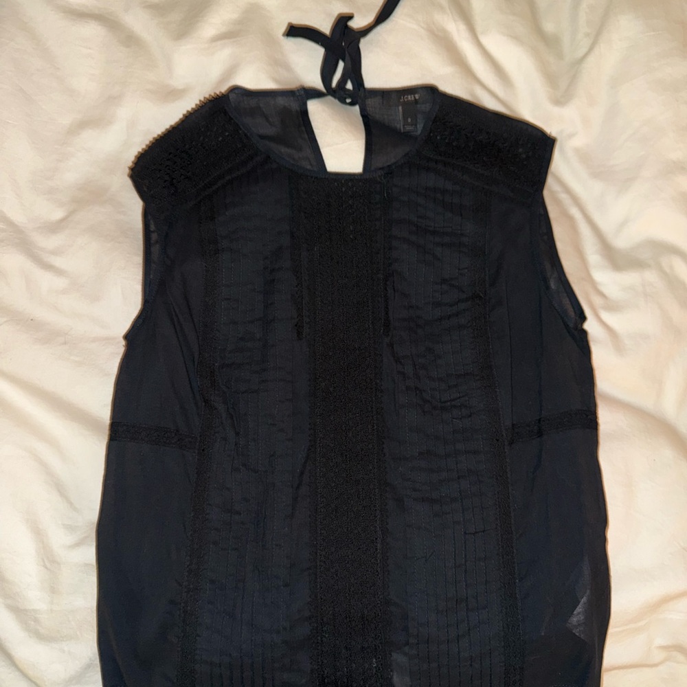 J. Crew Black Sleeveless Blouse